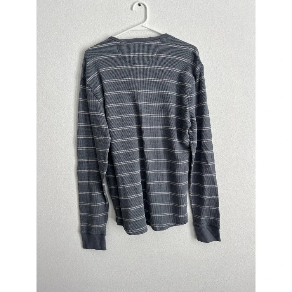 Banana Republic Crew Neck Sweater Mens‎ Large Gray Striped Standard Fit Winter